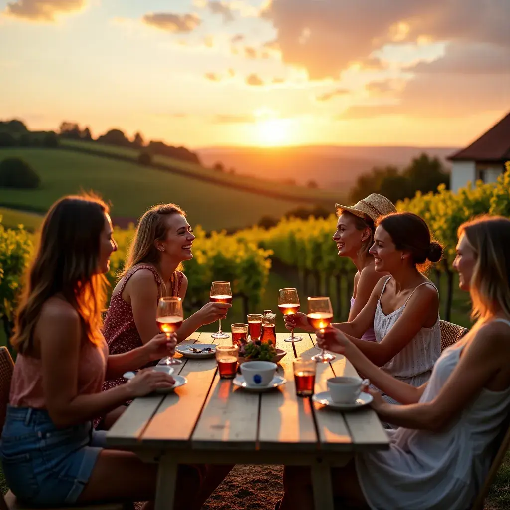 Frissítő tea a naplementében, pihentető hangulatban