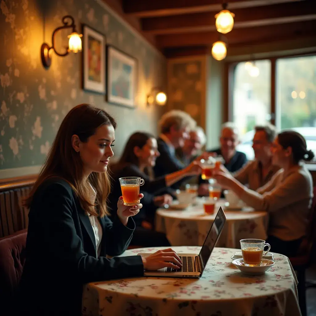 Közelkép a teáscsészéről, lágy fényben